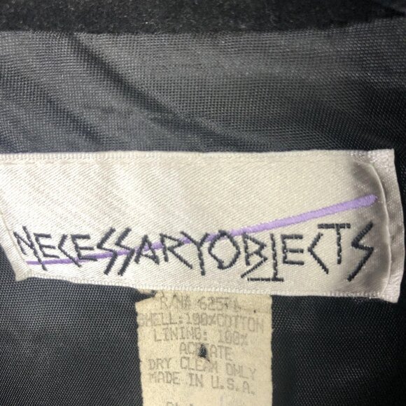 Necessary Objects Blazer Womens Large Black Velvet Double Breasted Made USA - Picture 5 of 13